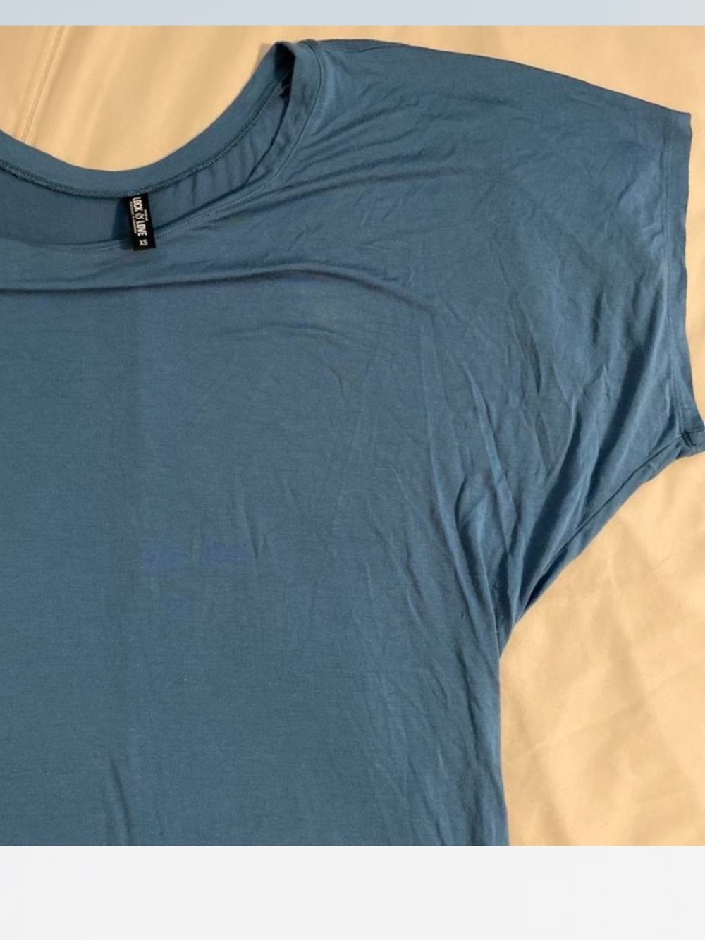 Lock & Love Women's Short Sleeve Tunic Tee - Blue Sz S